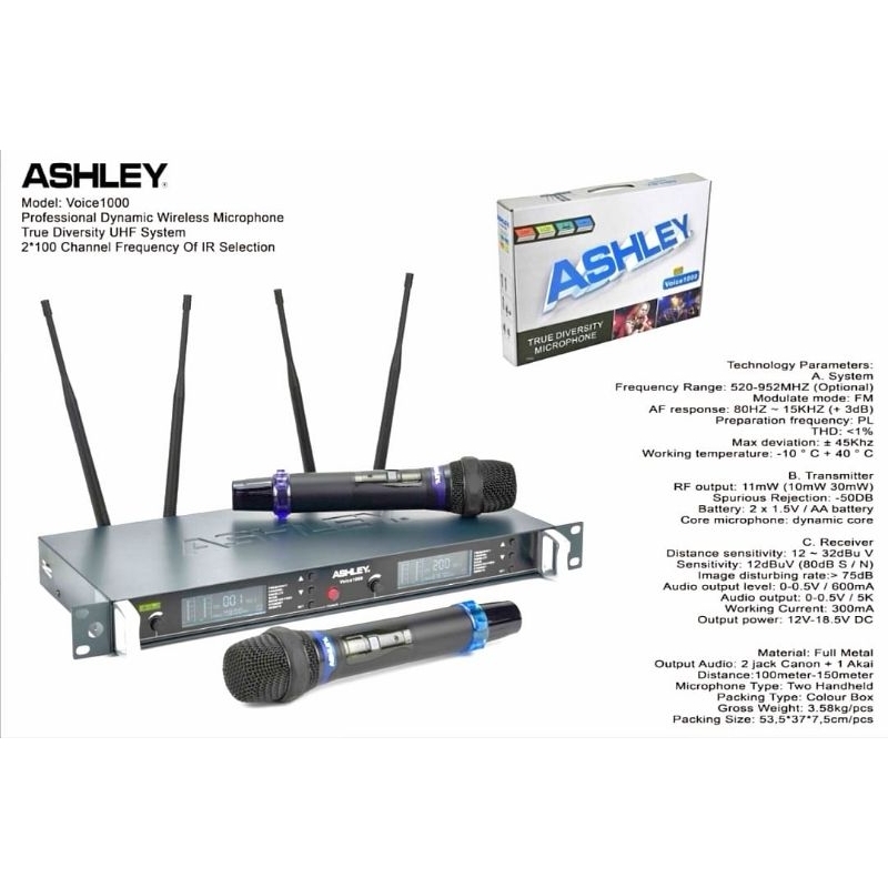 Mic wireless Ashley Voice 1000