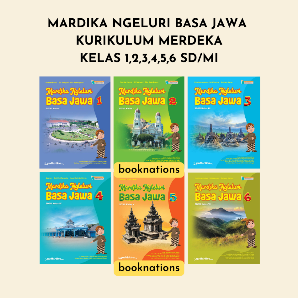 Buku Bahasa Jawa Kurikulum Merdeka MARDIKA NGELURI BASA JAWA KELAS 1, 2, 3, 4, 5, 6 SD / MI YUDHISTI