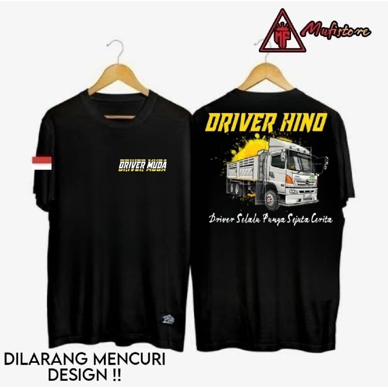 KAOS DRIVER MUDA HINO MOTIF TRUCK HINO PUTIH