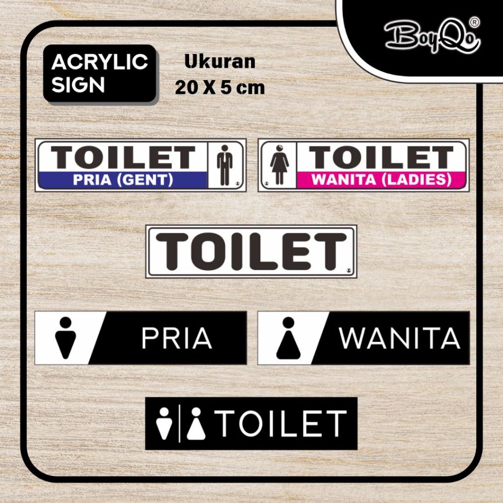 

BoyQo Akrilik Toilet Berbagai Ukuran dan Design | Akrilik Papan Tanda Toilet | Papan Petunjuk Toilet