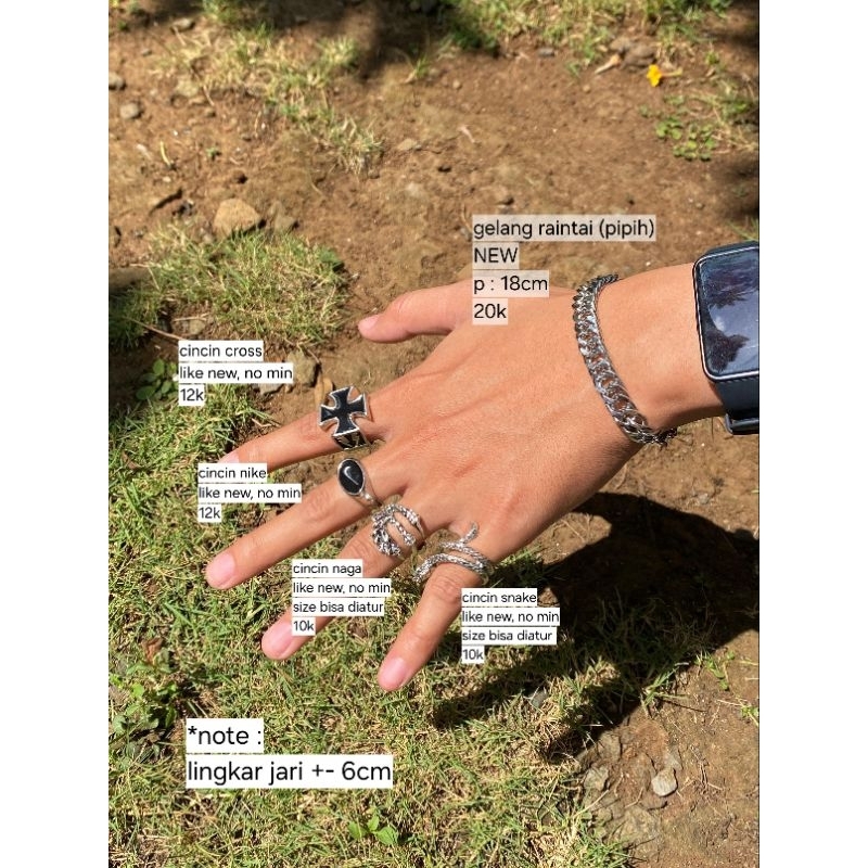 CINCIN Y2K GELANG Y2K RING BRACELET Y2K AESTHETIC ESTETIK new - used