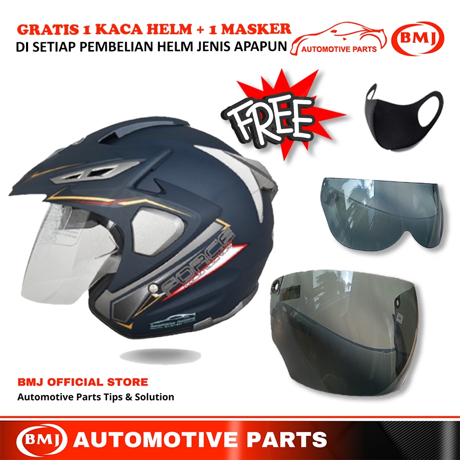 Helm Force Half Face Double Visor SU12