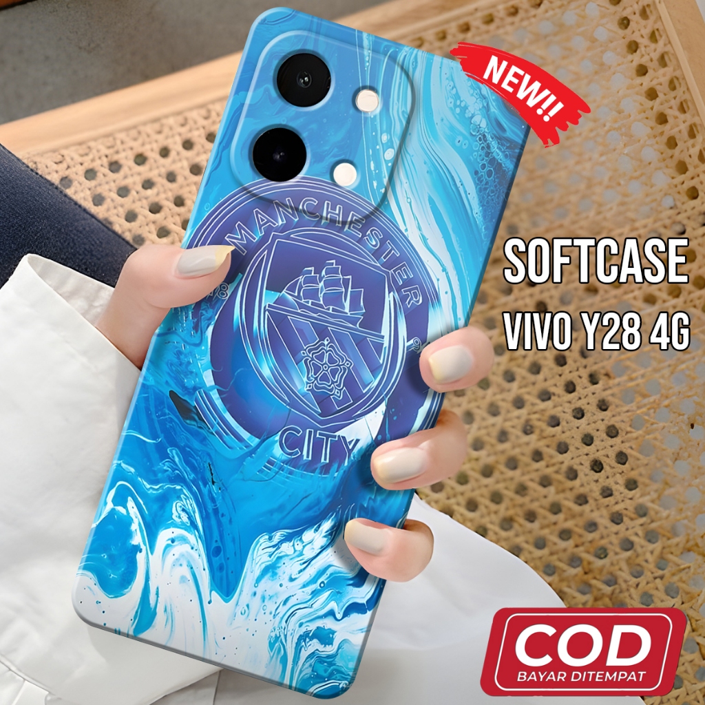 Softcase Pelindung Cocok Untuk Vivo Y28 4G 2024 Terbaru - Aurora Fashion Case Club Bola Manchester C