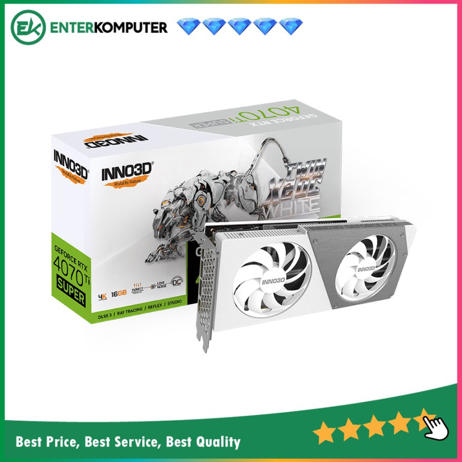 Inno3D GeForce RTX 4070 Ti SUPER 16GB GDDR6X TWIN X2 OC WHITE - DUAL FAN