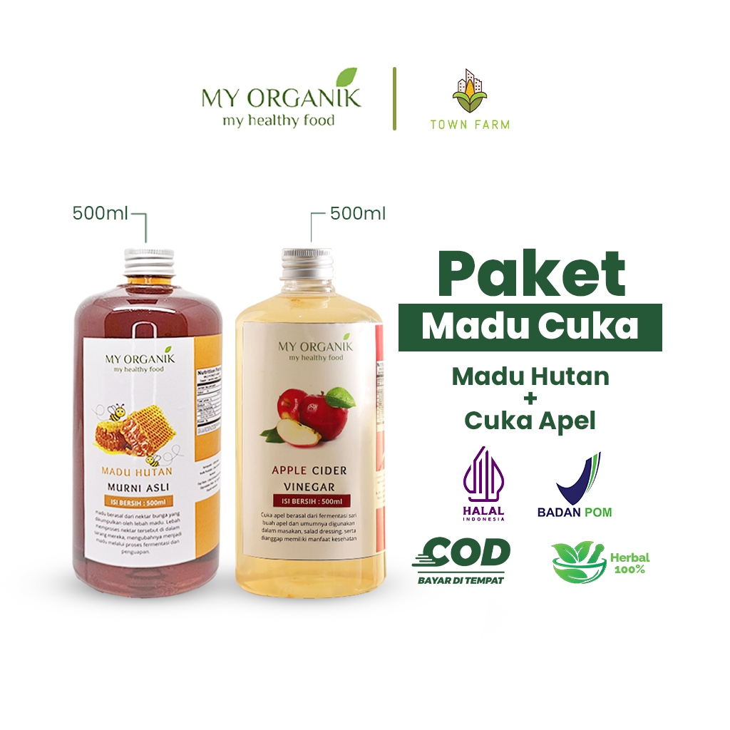 

My Organik Paket Bigsale Madu Hutan 500ml dan Cuka Apel Apple Cider Vinegar Murni 500ml