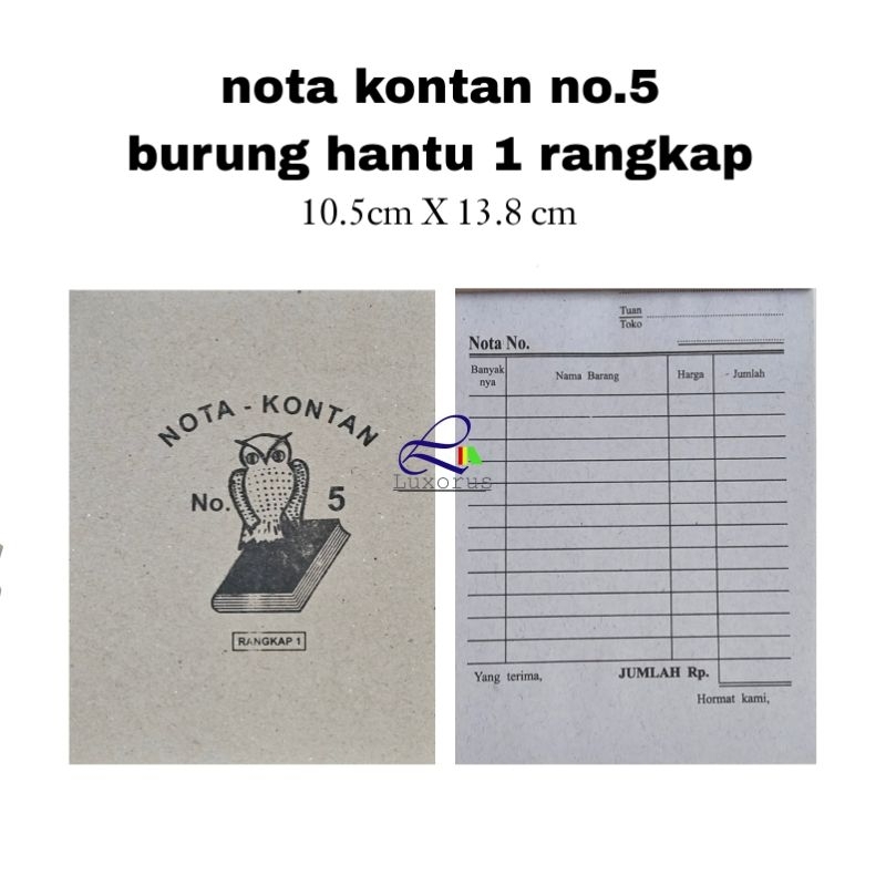 

Nota Kontan Burung Hantu Kecil 1 Rangkap