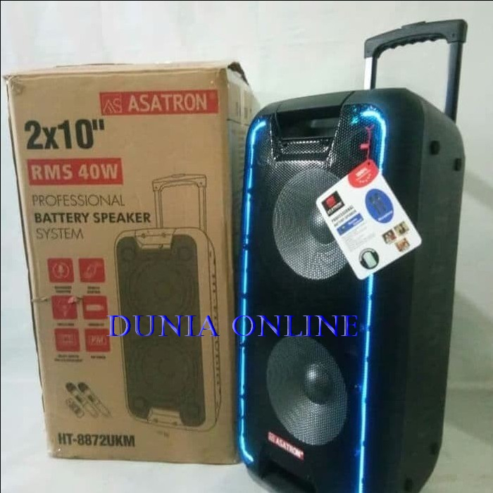 Speaker Portable Meeting Wireless Asatron HT-8872 UKM (2x10”)