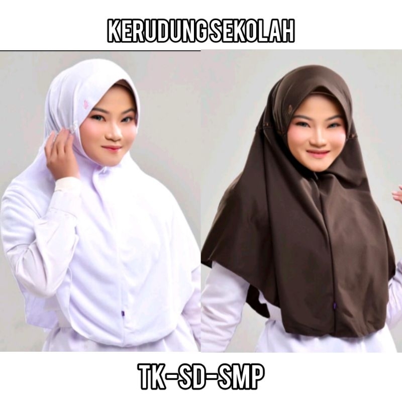 KERUDUNG SEKOLAH SD//BERGO SEKOLAH//KERUDUNG SIMPLE//JILBAB ANAK SD//JILBAB SEKOLAH//KERUDUNG COKLAT