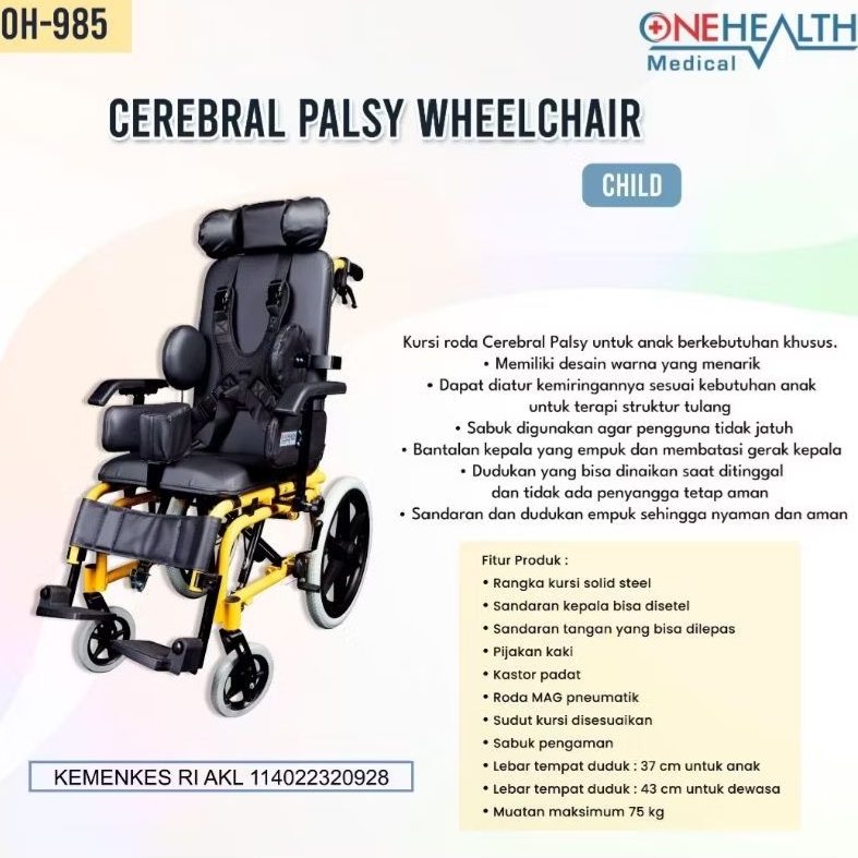 Kursi Roda Cerebral Palsy Anak Onehealth Wheel Chair