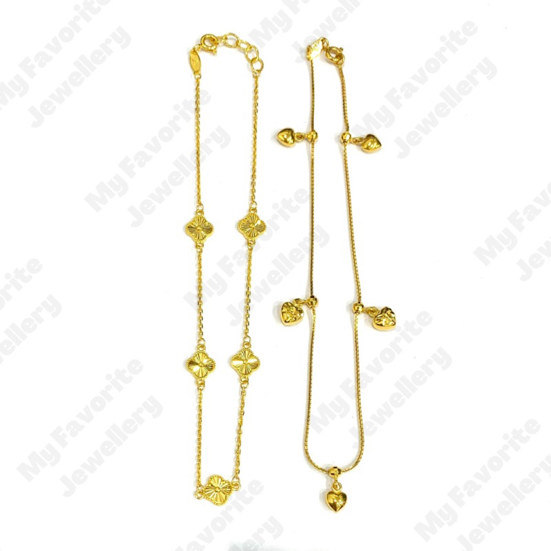 Gelang Kaki Motif Variasi Emas Asli Kadar 700