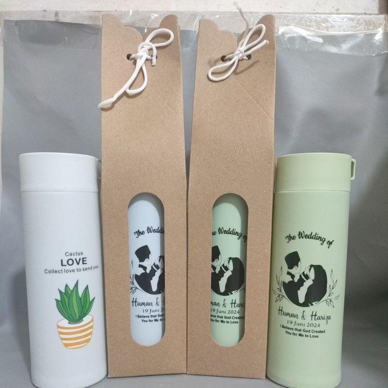 Box Dus Kemasan Coklat Packing Souvenir Botol Tumbler Termos 500ml