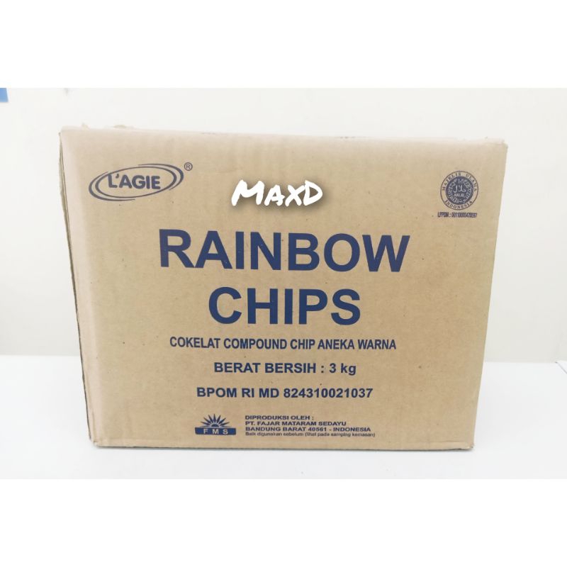 

Lagie Choco Chips Rainbow 1/2bulat Repack 100 gr