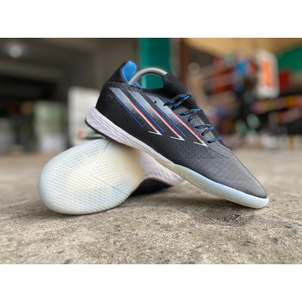 Sepatu Futsal Adidas X Speedflow.1 IN tapak datar - Core Black White