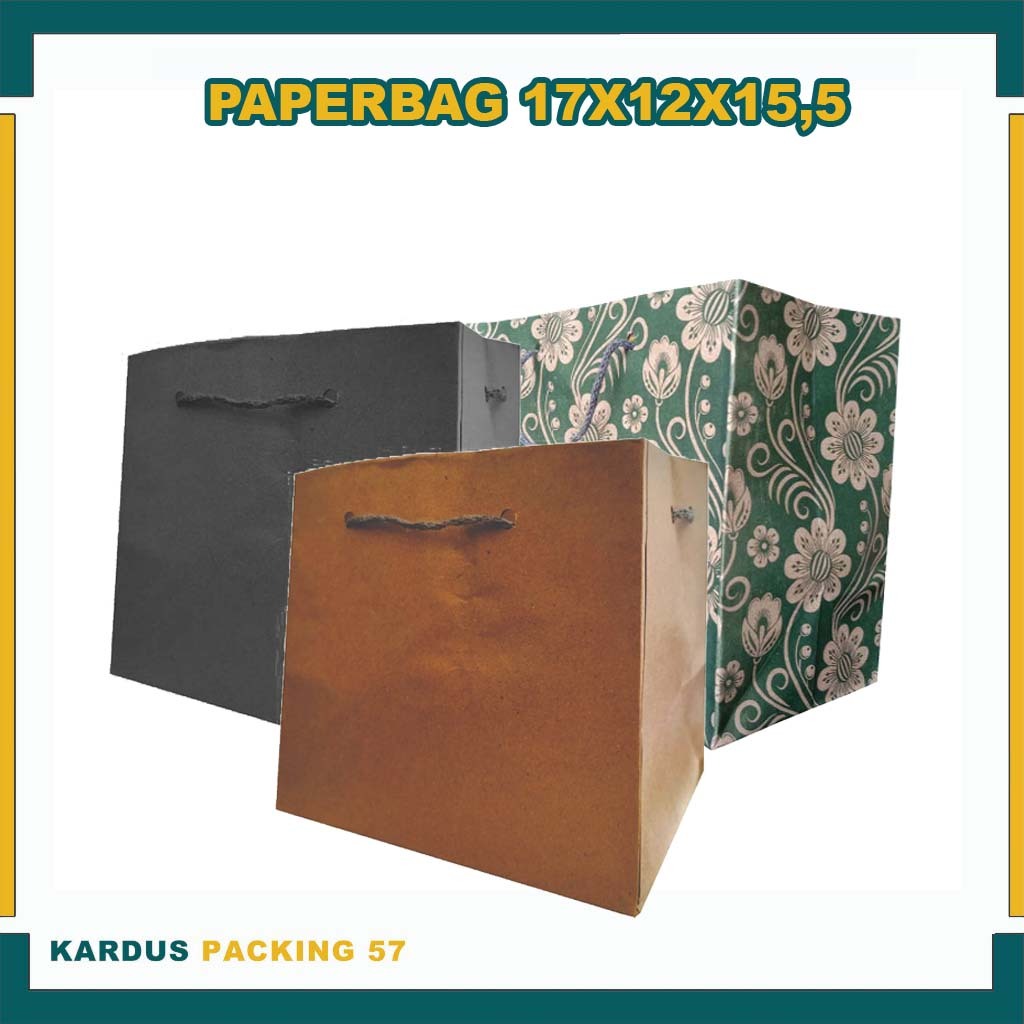 

Paper Bag R3 ukuran 17X12X15,5 Cm (PAKET 12 PCS) / Tas Kertas / Tas Kado / Tas Souvenir / Tas Donat