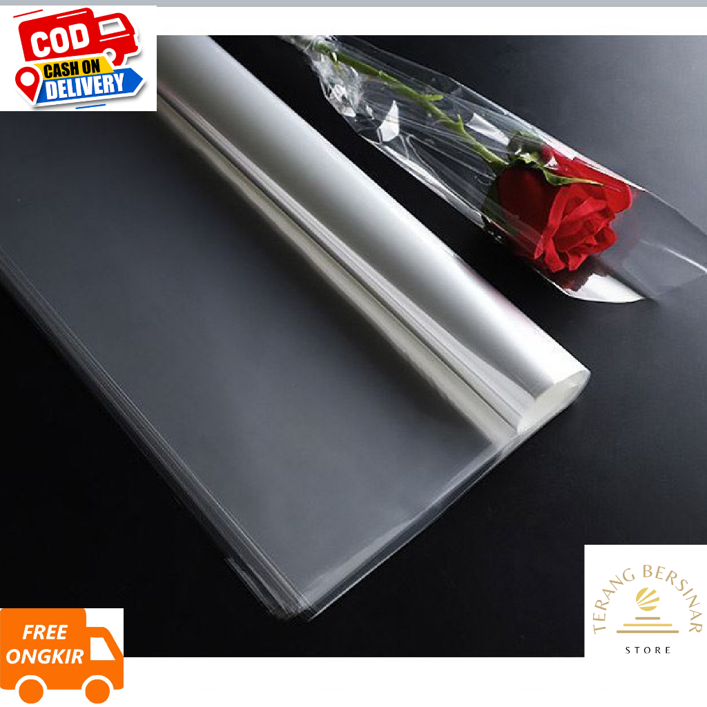 

Plastik Buket Bunga Kertas Bening Anti Debu Packaging Paper Flower Art Wrapping Waterproof Plastic
