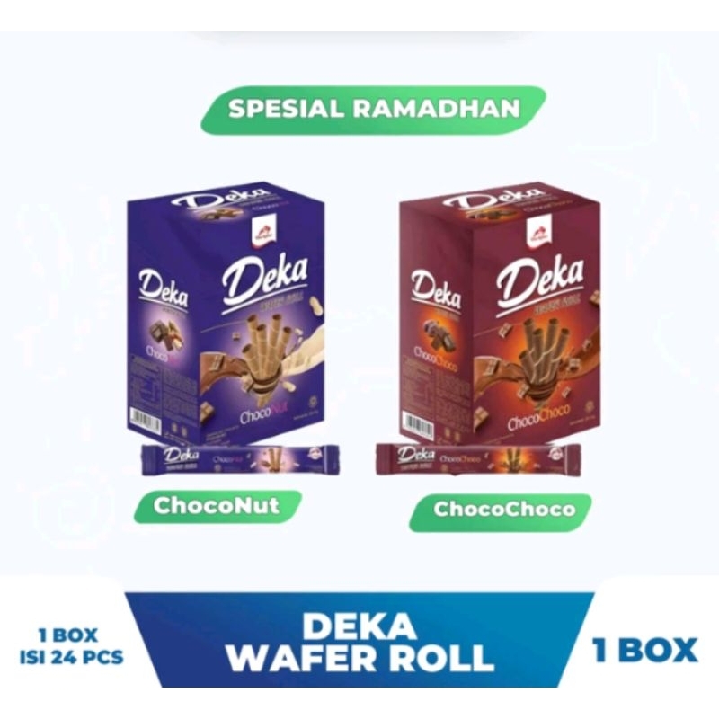 

deka wafer roll perbox isi 24pcs x 7,5gr choco choco nut