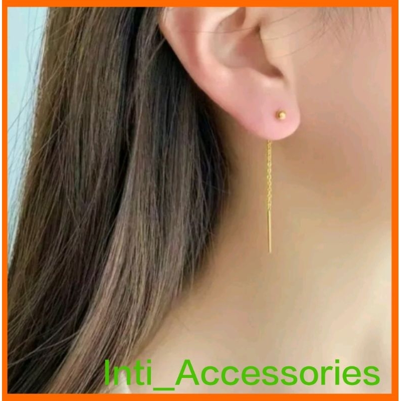 Anting Wanita Titanium Bulat Polos & Pasir Terbaru