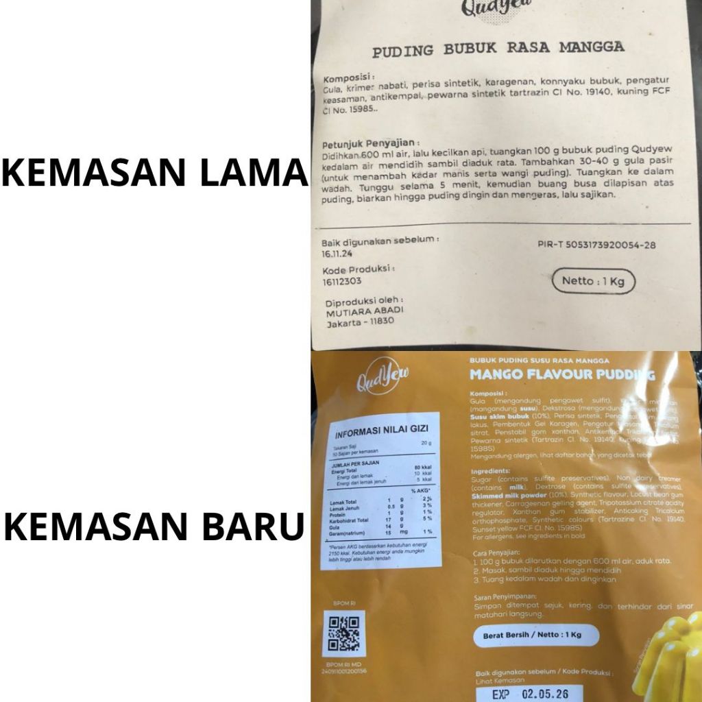 

HG Comefood Mango Silky Puding 1 kg / Come Food Mangga Pudding Powder