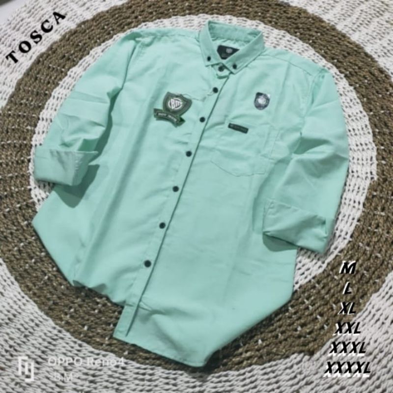 Kemeja Tosca Pria Lengan Panjang Formal Kemeja Polos Pria Casual Hem Kantor Baju Kerja Pria Dewasa W