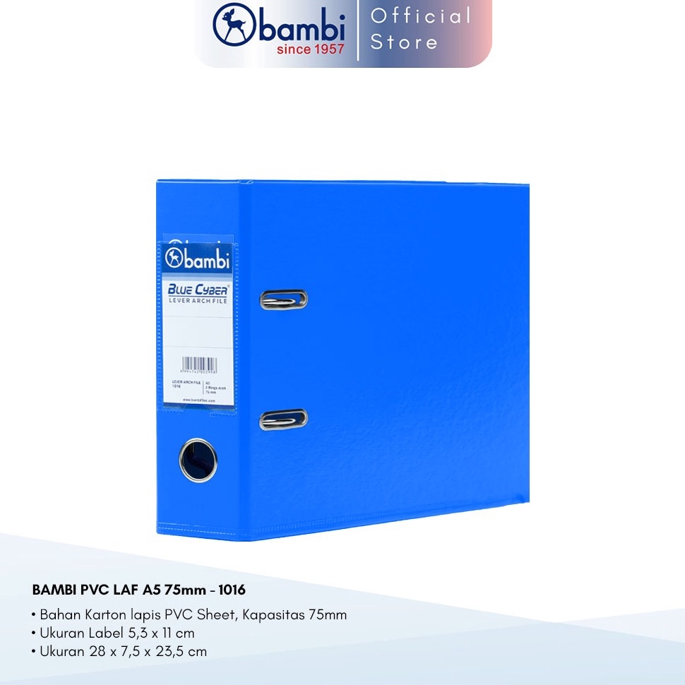 

KODE O39P BAMBI Ordner A5 JUMBO SIZE 75 mm PVC Lever Arch File A5 kode 116