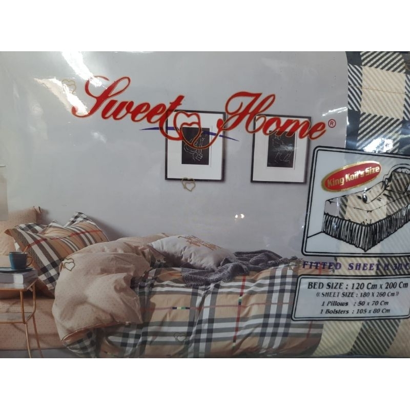 Sprei 120 tinggi 40-50 cm (kingkoil) katun Jepang merk Sweet Home ori asli