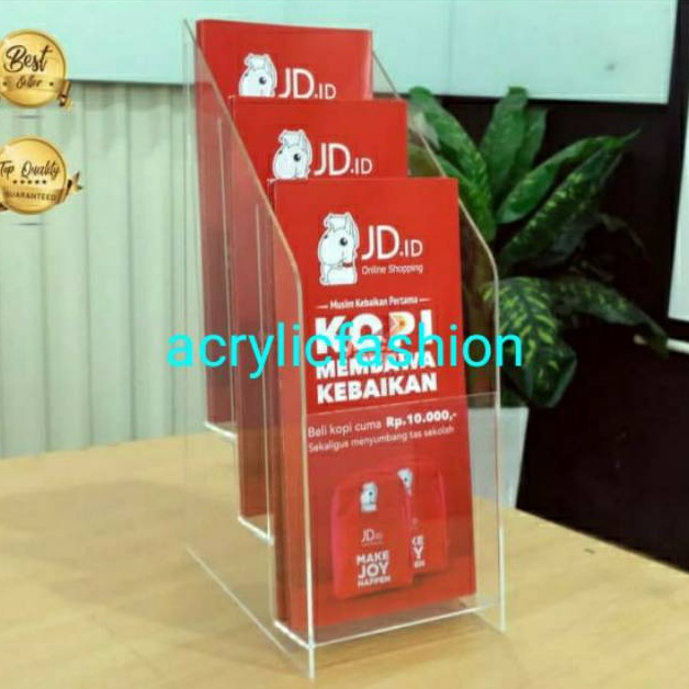 

KODE E34I Tempat brosur folio lipat 3 acrylic 2mm