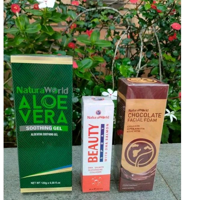 NATURA WORLD|BEAUTY SPRAY with DNA Salmon(NBS)+ALOE VERA(NAV)+Facial Foam ncf