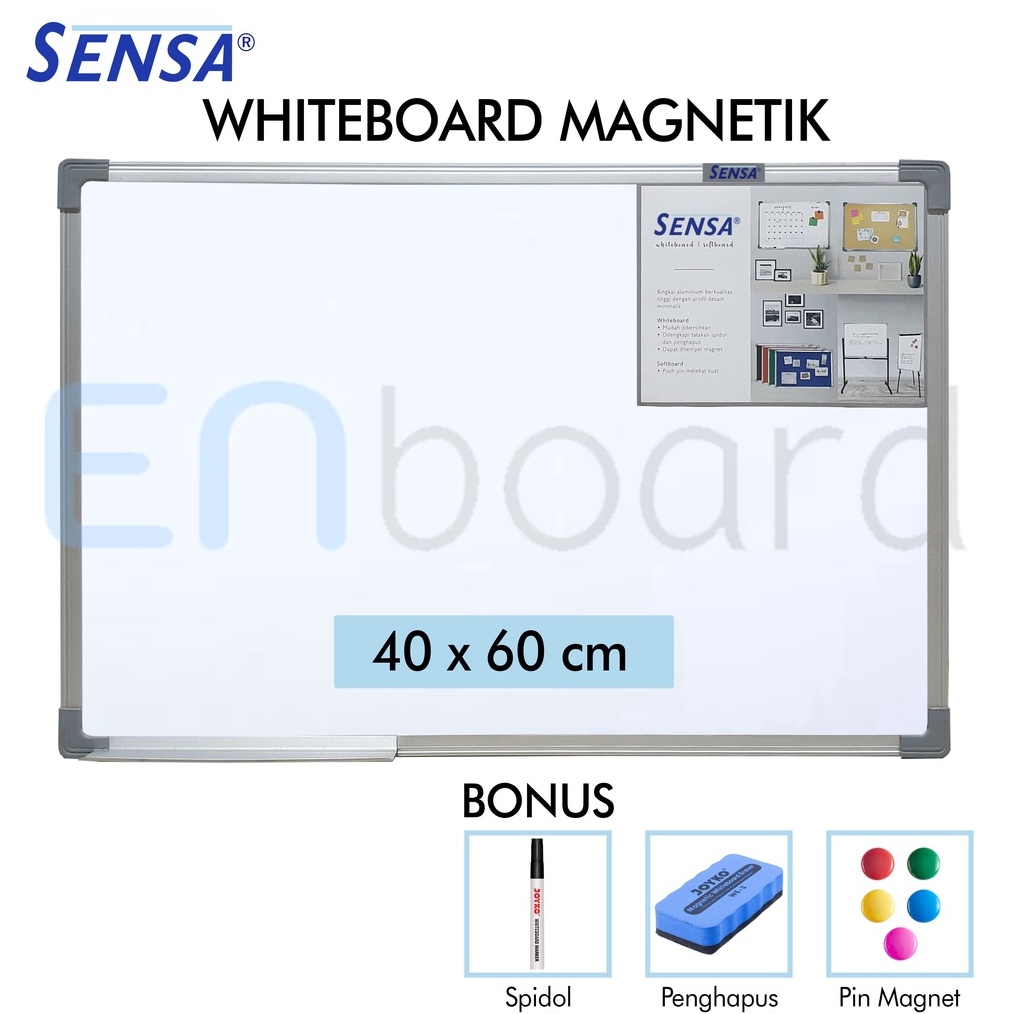 

KODE Q74T Papan Tulis Whiteboard White Board Gantung Magnet Single Face Sensa 4 x 6 cm