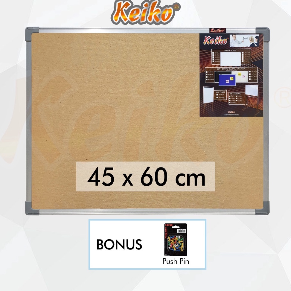 

KODE F2I Softboard Pin Board Cork Board Papan Pengumuman Mading Gantung Polos Keiko 45 x 6 cm