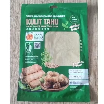 

Kulit Tahu IP HALAL, Kulit untuk Gohyong Dimsum Kekian Hekeng Ukuran 90 x 55