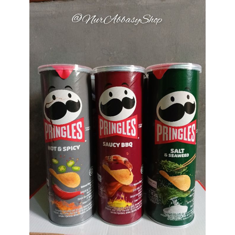 

Pringles 102gr hot spicy, saucy bbq, salted & seaweed