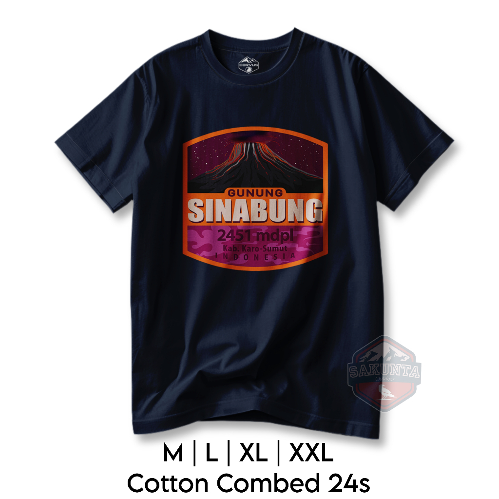 sakunta outdoor kaos pendaki gunung pria dan wanita Tshirt hikking camping gunung sinabung logo gunu
