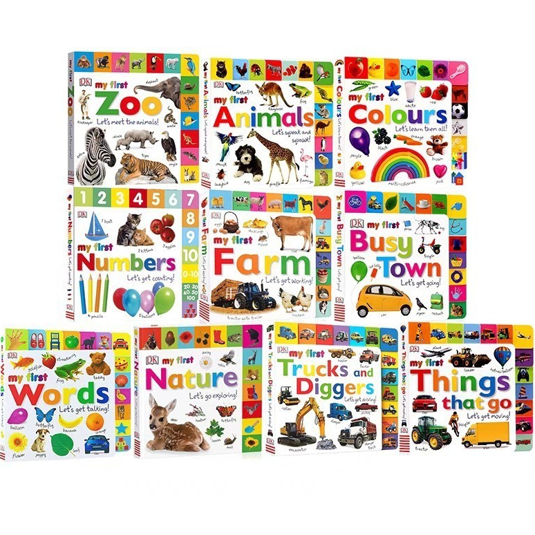 Buku DK my first Board book - my first words numbers zoo animal colours busy town nature things that