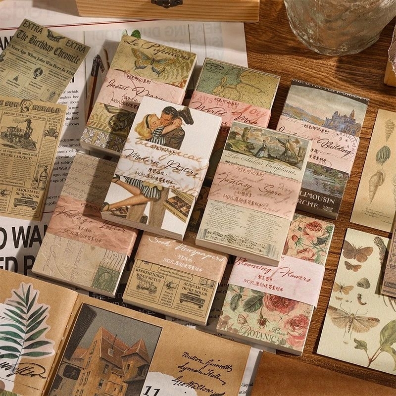 

60 PCS PAPER DIY VINTAGE DECORATION BOOK