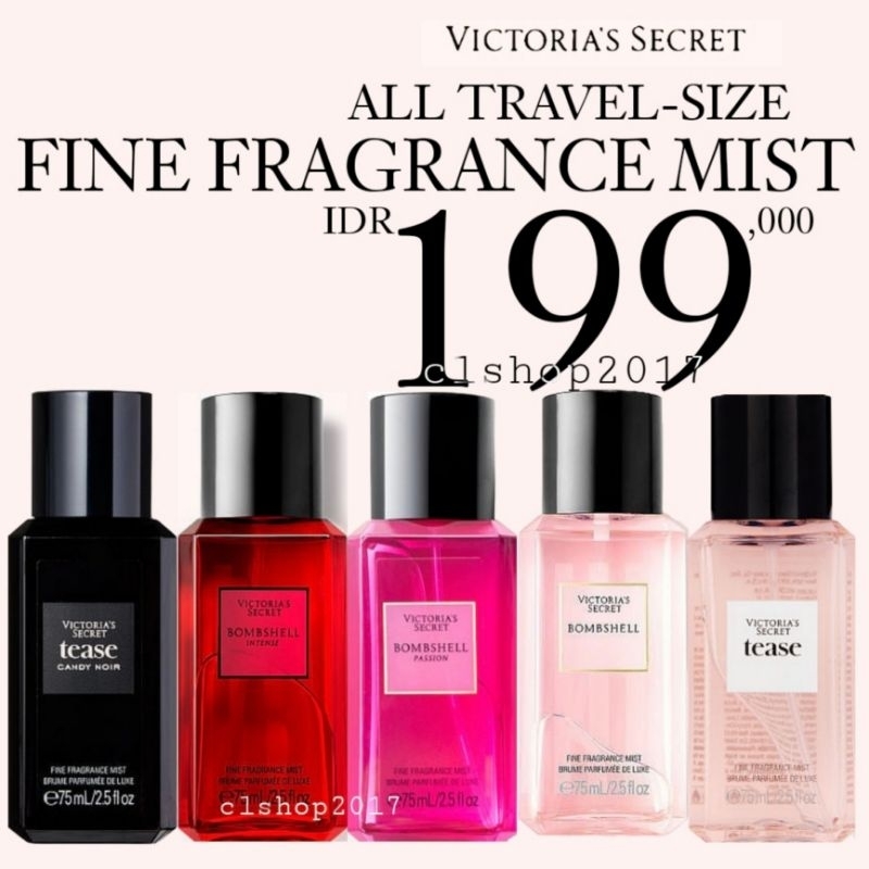 VS TRAVEL SIZE BODY MIST 75 ML PENGHARUM BADAN DREAM ANGEL GOLD HEAVENLY VERY SEXY ORCHID SEA NIGHT 