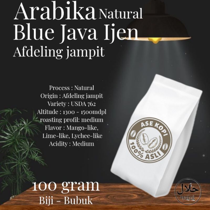 

Termurah - Roasted bean - bubuk kopi - single origin - biji kopi Arabika blue ijen - natural 100 gram