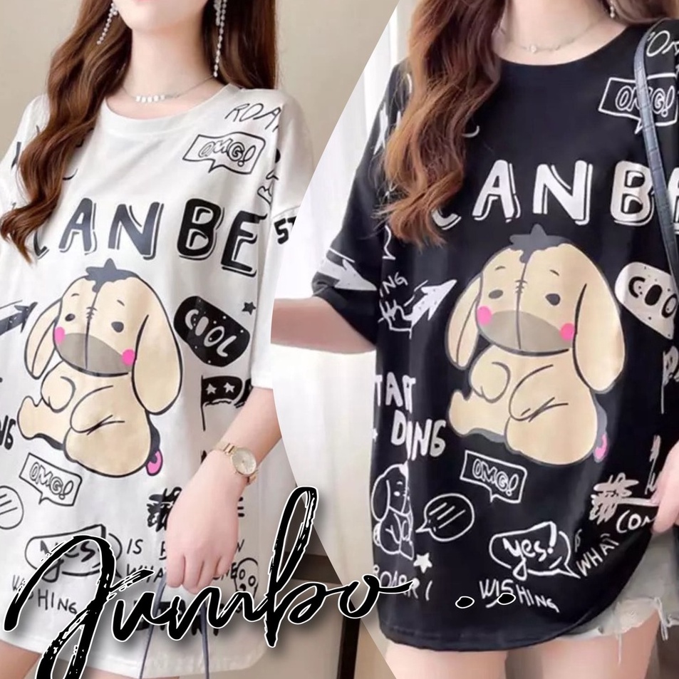 Diskon Terkeren  Damai fashion  baju atasan KAOS JUMBO wanita  big size IYOR IYOR  konveksi asli jum