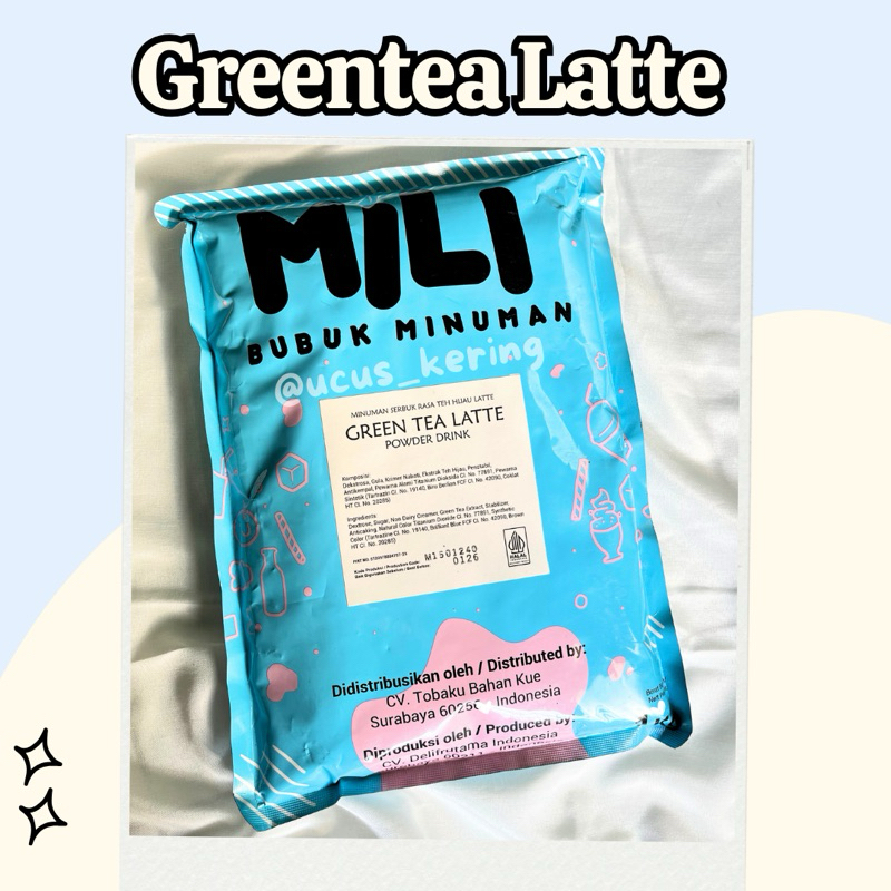 

BUBUK MILI GREENTEA LATTE KEMASAN 1KG / POWDER MILI