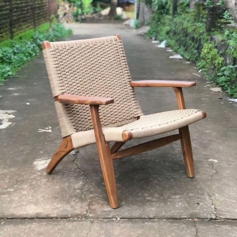 Kursi santai rotan single kursi rotan santai anyaman minimalis
