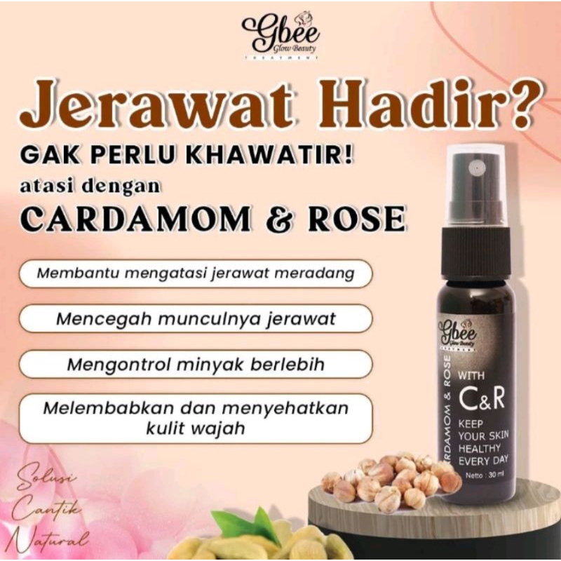 Gbee Glow Beauty Serum Acne Whitening Cardamom & Rose Serum Mengatasi Jerawat Meradang (ORI BPOM)