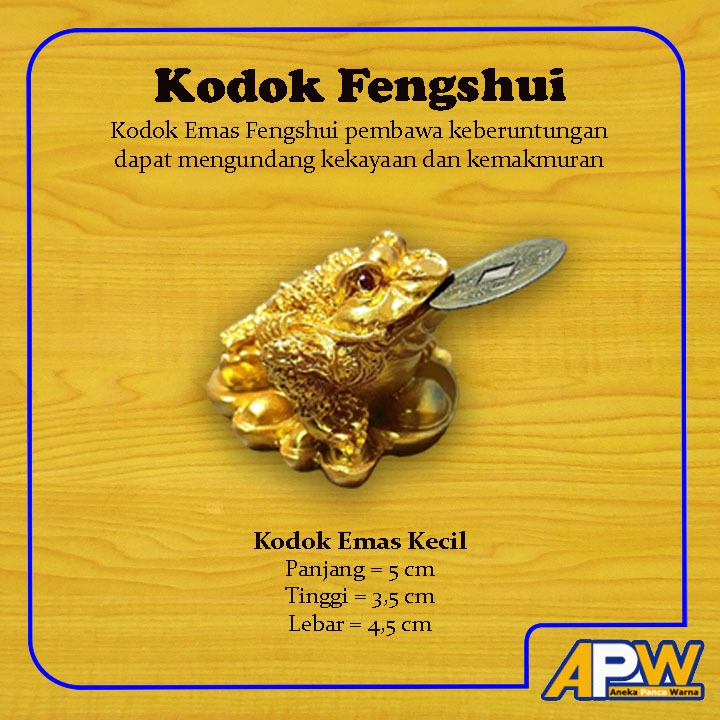 Kodok Fengshui / Kodok Emas Kaki Tiga ukuran 5 cm