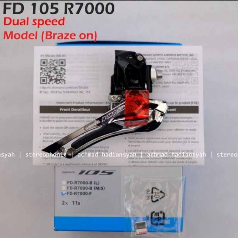 BNIB ORIGINAL SHIMANO Made in JAPAN.. FD 105 R7000 2speed FD-R7000 2 speed FD 105 2sp FD R7000 2sp F