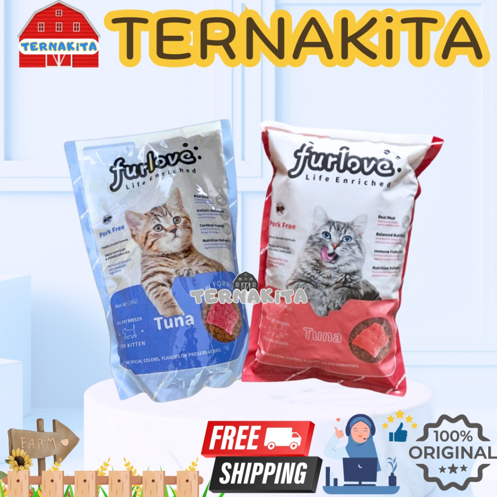 FURLOVE CAT ADULT & KITTEN 1 Kg - pakan kucing dewasa & kitten furlove