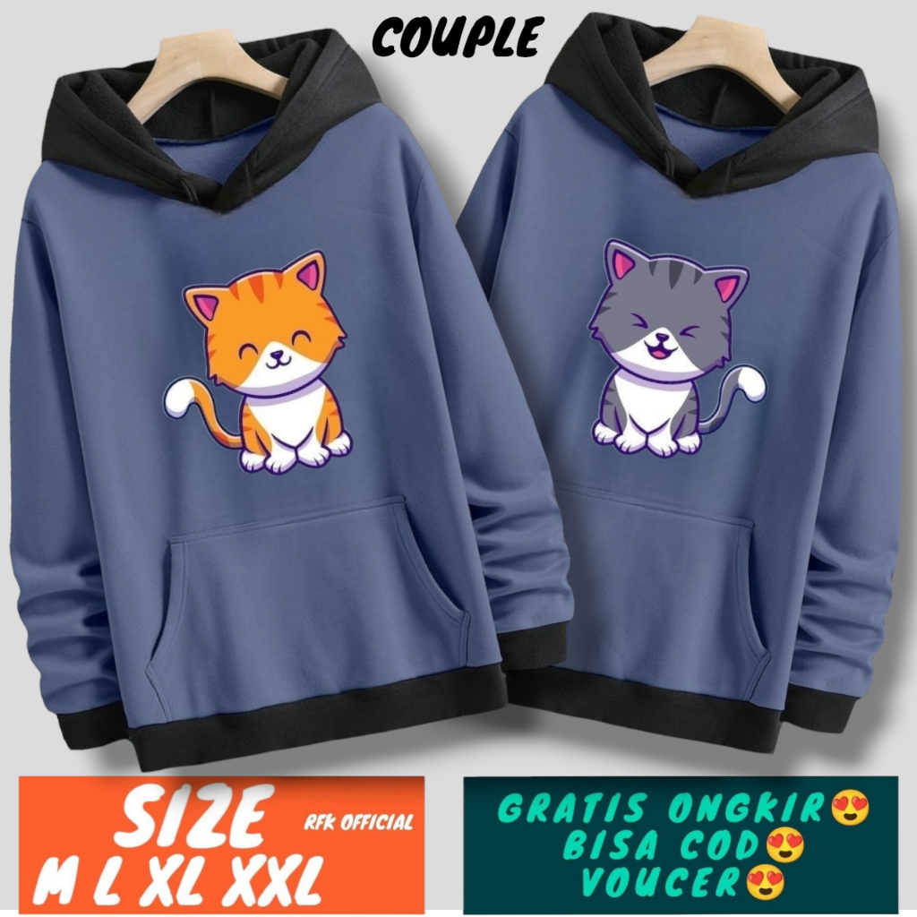 jaket couple pacar terbaru / jaket couple Kucing Lucu / jaket couple pacaran / jaket couple murah / 
