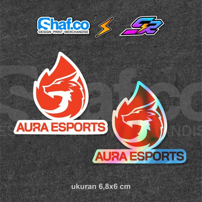 

STICKER AURA ESPORTS VINYL DAN HOLOGRAM KEREN VIRALL