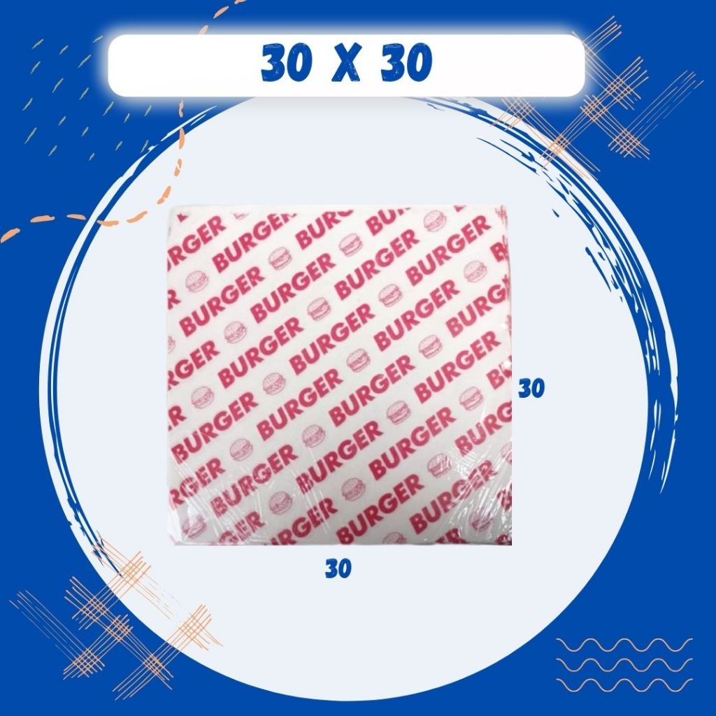 

Kertas Burger 30x30 Logo Ukuran Kertas Kebab Laminasi Kertas Roti Agen Kertas Kfc
