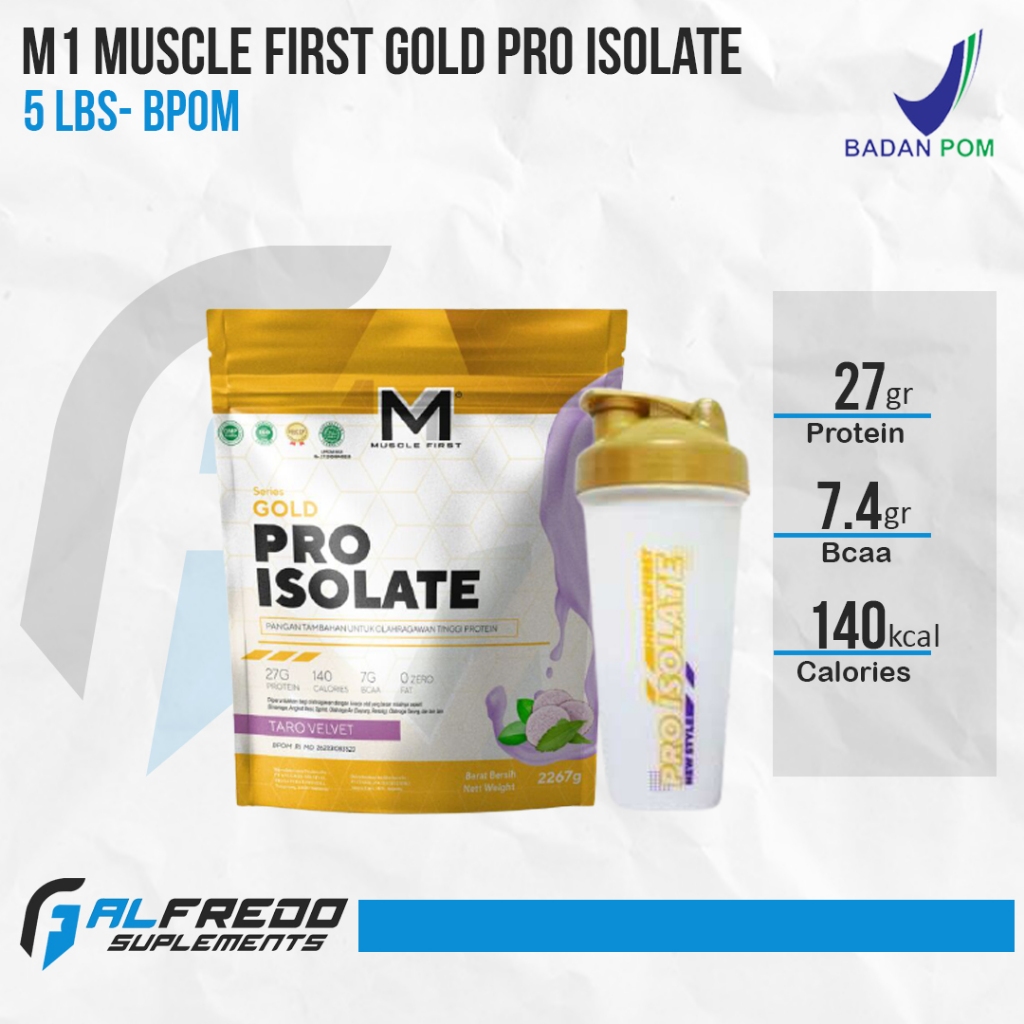 M1 Muscle First Gold pro Isolate 5lbs Whey Protein Isolate-Coklat