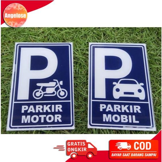 

Akrilik PAPAN Stiker Sign Rambu Parkir Mobil Motor Ukuran 20 x 30 cm (A4)
