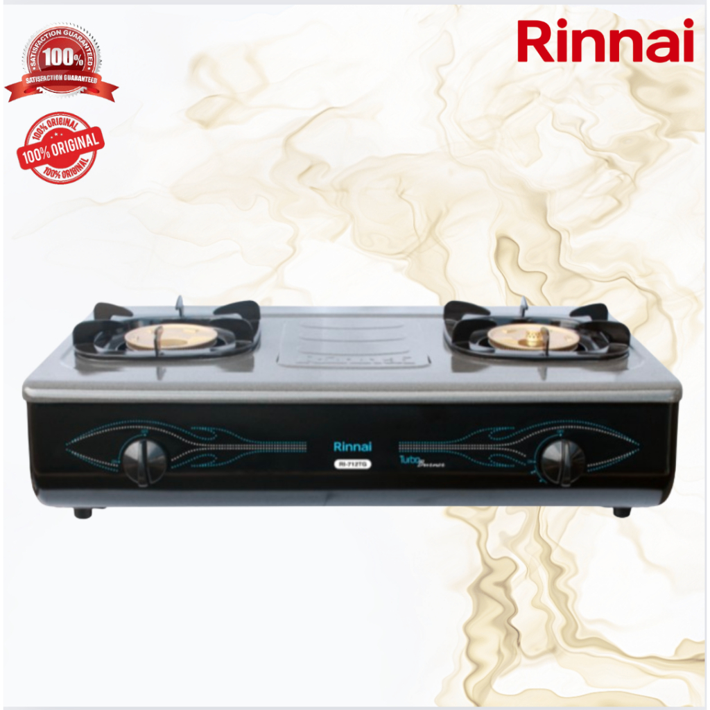 KOMPOR GAS 2 TUNGKU RINNAI RI 712 TG/RI712TG/RI 712TG/RI712 TG/RI-712TG/ORIGINAL RINNAI/GARANSIRESMI