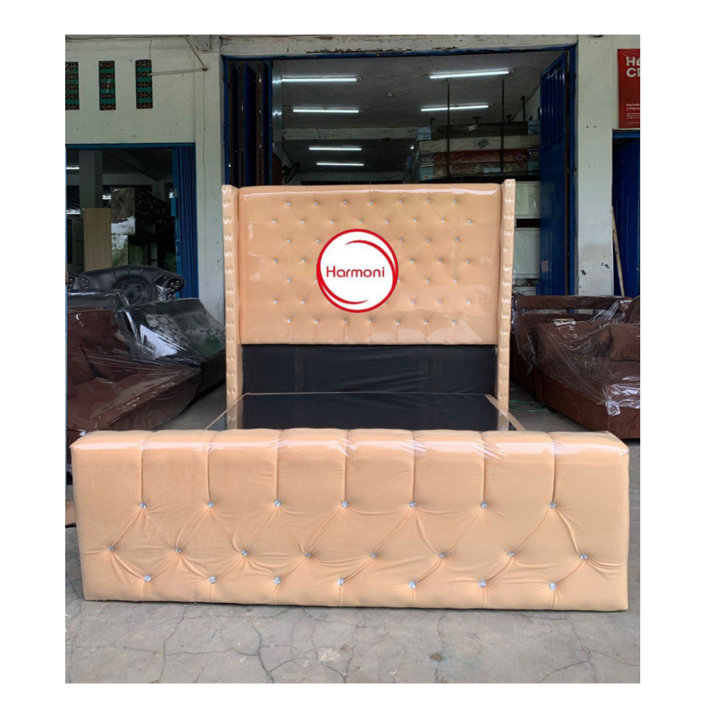 DIVAN ANDIN BLUDRU DIVAN ANDIEN SANDARAN KANCING DOUBLE SANDARAN BAHAN BLUDRU